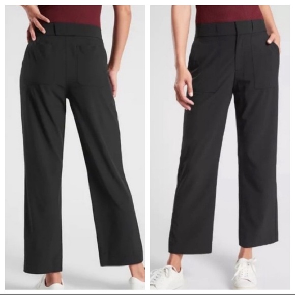 Athleta Pants - Athleta Tribeca Utility Crop Black Pants 8